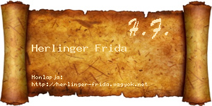 Herlinger Frida névjegykártya